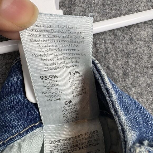 Mother The Looker Ankle Fray Jeans Womens Size 26 Blue Birds of Paradise - Picture 11 of 12